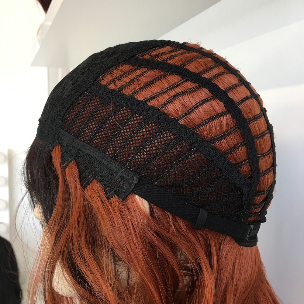20" Side Part Black Copper Color Wavy Wig | Sophia - Picture 8 of 8